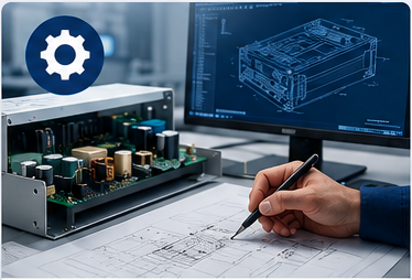 Engineer developing a custom industrial power solution